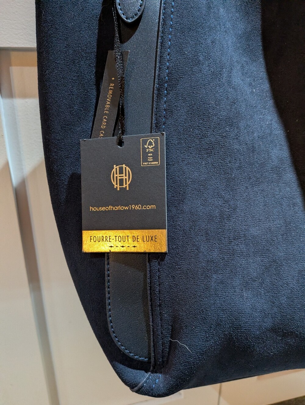 House Of Harlow 1960 NWT Luxe Tote, Shoulder Bag Dark Blue - Picture 11 of 13